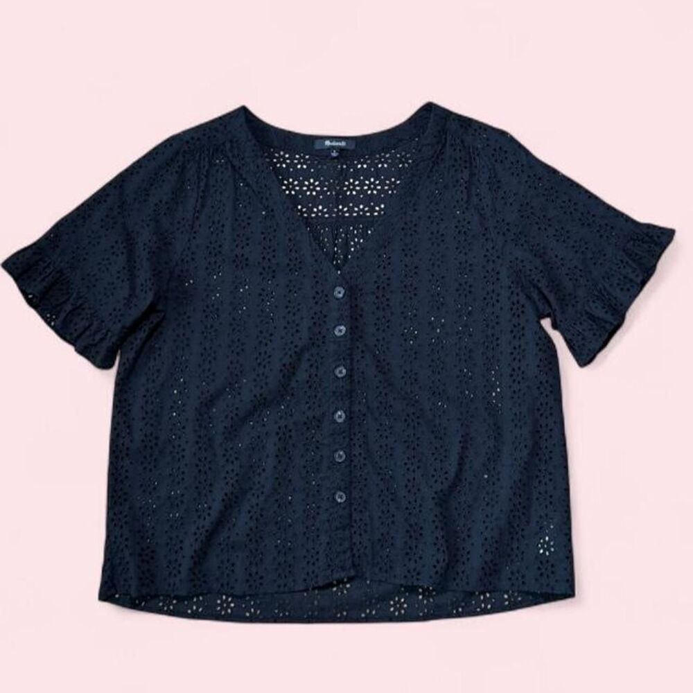 Madewell Black Eyelet Blouse